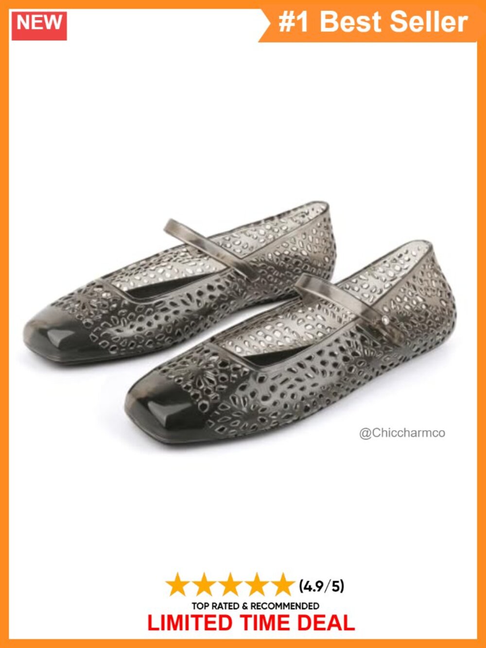 Jelly Mesh Mary Jane Flats Square Toe Hollow Out Jellies Sandals